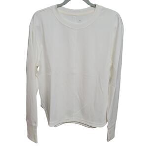 Apana Size XL Women's White Soft Sweater with Finger Hole Cuff Sleeves